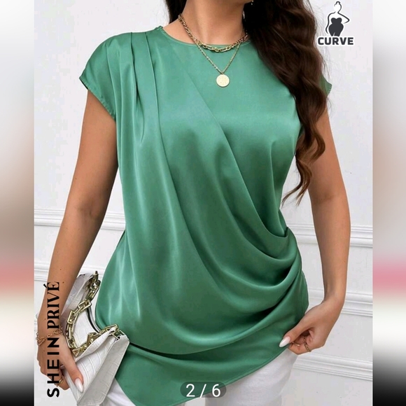 Shein Mint Green 2x/16 blouse like new condition only worn 1x - Picture 2 of 2